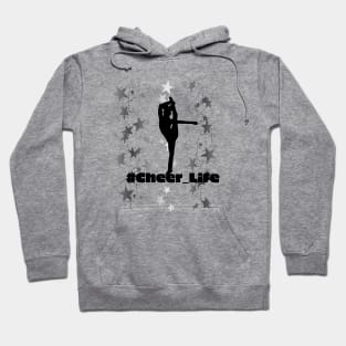 #cheer_Life Design with Silver Star Background Hoodie